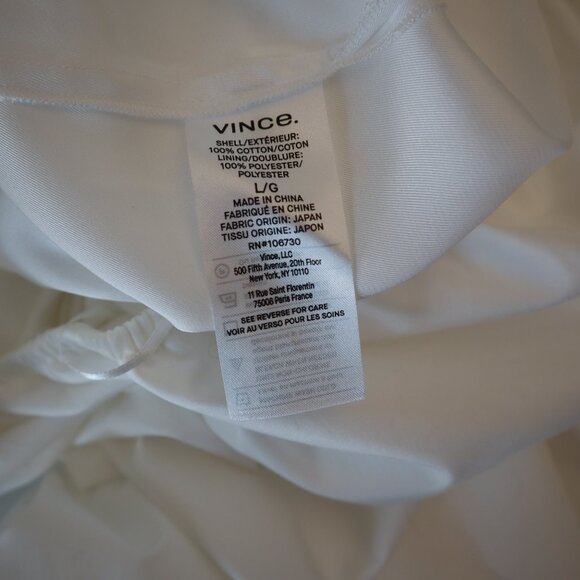 Vince Los Angeles White Halter Midi Dress Tiered Skirt Cotton Size Large New Tag - Picture 6 of 6